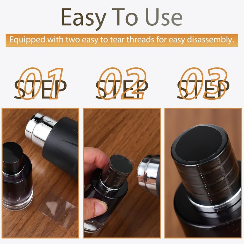 FOJOO 600Pcs Shrink Wrap Bands for Bottles Jars – 45x30mm Clear Heat Shrink Seals, Easy to Use with Hair Dryer or Heat Gun, Tamper Evident Bottle Seals for Essential Oil, Dropper, Test Tube Caps - Image 5